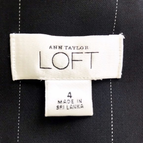LOFT Pinstripe Black and white two button blazer size 4 - Picture 4 of 7